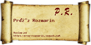 Práz Rozmarin névjegykártya
